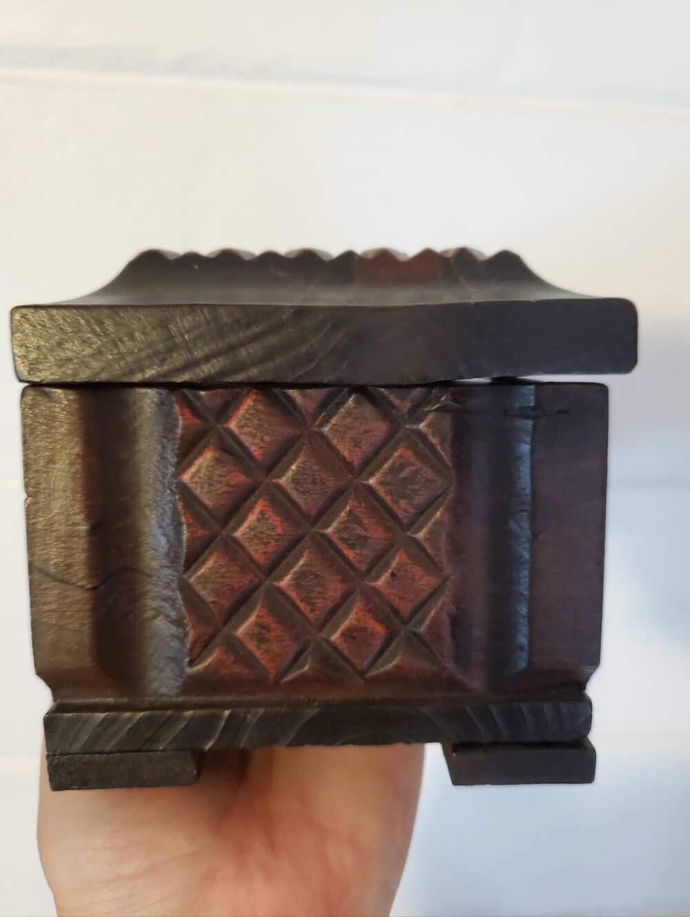 Vintage Handcrafted Spain Brown Wooden Jewelry Box - Decorative Home Accent - Picture 9 of 16